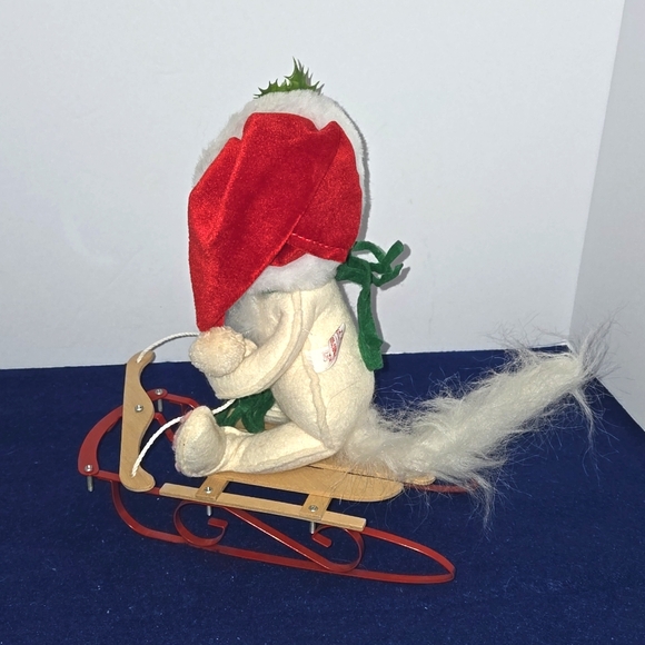 Annalee Vintage 10" Christmas Kitten On Sled - Picture 6 of 8